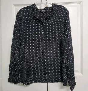 A.P.C. Rue Madame Paris Damen Tunika gepunktet Bluse schwarz Gr. 34 / XS Top - Bild 1 von 13