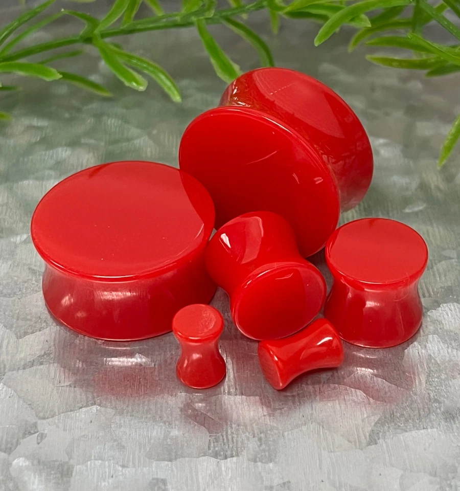 一对纯色鞍座塞亚克力隧道耳环仪表身体珠宝首饰 — 第 1/1 张图片