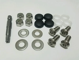 4 Stainless Steel Motorcycle License Plate Frame Bolts Theft Proof Secure Screws - Picture 1 of 5