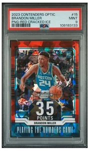 2023 Panini0 Contenders Optic Brandon Miller Rookie Red Cracked Ice /175 PSA 9 - Picture 1 of 2