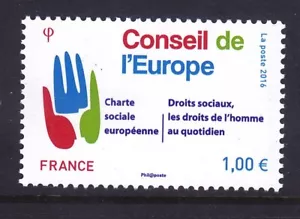 Francia 1O75 2016 Consiglio d'Europa Carta Sociale Europea Emissione - Foto 1 di 1