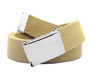 Build A Belt Kid's Silver Flip Top 1.25" Wide Buckle with Canvas Web Belt - Picture 1 of 24