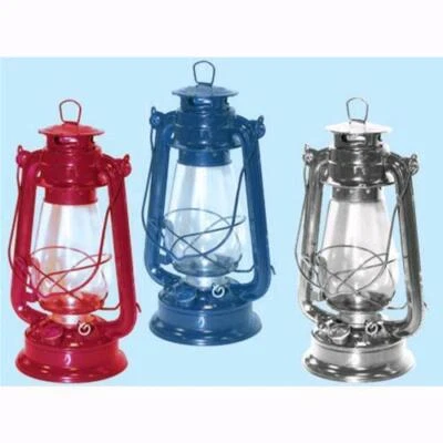 EAC Lanterna A Petrolio In Acciaio Colore Blu H.30cm Autonomia 30 Ore 1pz