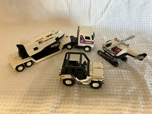 Buddy L NASA Space Shuttle Columbia MACK Truck Trailer Jeep Helicopter - Picture 1 of 9