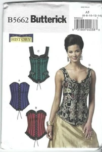 Butterick Sewing Pattern 5662, Reproduction Corsets, Size 6 - 14, New - Bild 1 von 2