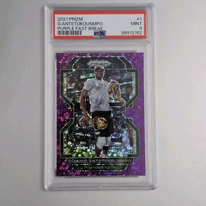 Giannis Antetokounmpo 2021 Prizm Purple Fast Break /75 PSA 9 - Bild 1 von 7