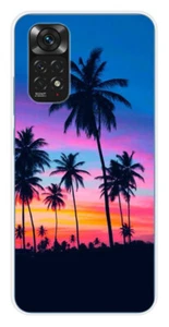 Coque en silicone imprimée compatible Xiaomi Redmi Note 11 4G Palmiers colorés - Bild 1 von 3