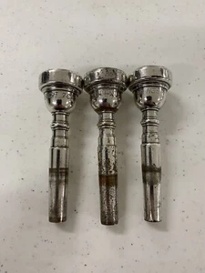 2 Vintage Benge 7C Silver Plated Trumpet Mouthpiece + Vincent Bach 5C Lot - Picture 1 of 14