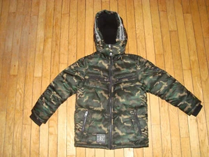 DIESEL KID'S BOY FULL ZIP HOODED QUILTED CAMO JACKET SIZE 8 HARDLY WORN! - Picture 1 of 12