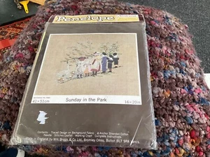 SUNDAY IN THE PARK : Needlework Kit by PENELOPE 16 x 20” - Picture 1 of 3
