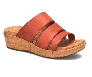 NIB Kork-Ease Women Menzie Leather Cork Platform Wedge Sandal US 11/EU 43 Orange - Picture 1 of 18