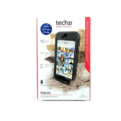 TECH21 CASE FOR IPHONE 6 6S PATRIOT IMPACT DUST SPLASH PROOF BLACK NEW T21-4269 - Image 1 of 2