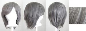 11'' Short Straight Layered Ash Gray Synthetic Cosplay Wig NEW - Picture 1 of 1