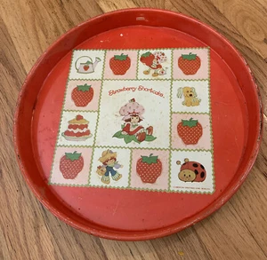 Vintage Strawberry Shortcake Metal 14in round TRAY 1980 Cheinco Collectible - Picture 1 of 11