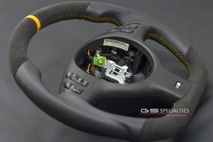 Volante BMW E46 M3 Personalizado E39 M5 Plano Alcántara ORO AMARILLO GAMUZA PLANO - Imagen 1 de 24
