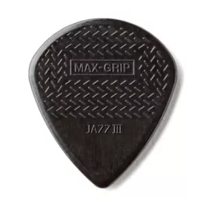 6 Dunlop Max-Grip Jazz III Black STIFFO Guitar Picks - (pack of 6 picks) - Picture 1 of 3