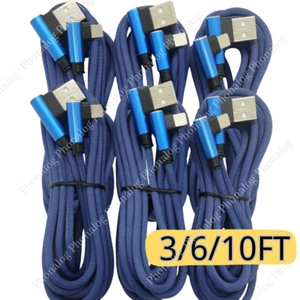 3/6/10Ft 90 Degree Right Angle Charger Cable For Apple iPhone iPad Charging Cord - Picture 1 of 12