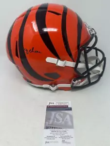Ja'Marr Chase AUTOGRAPHED SIGNED Bengals Full Size Helmet JSA WITNESSED - Picture 1 of 4