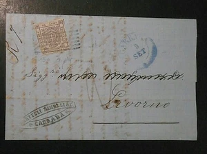 ITALIA ,ITALY 1859  MODENA "Stemma di Savoia"20c.ardesia su lettera Certificato - Imagen 1 de 3