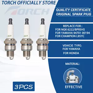 3PK TORCH E5T Spark Plug Small Engine for Bosch W7BC/7597 WR7BC WR7BC+ - Picture 1 of 11