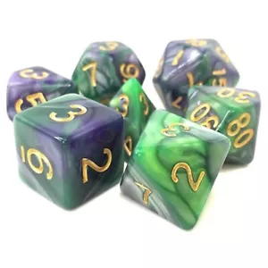 Set dadi poliedrici VOID CONTRACT fusione verde/viola dadi dargon - Foto 1 di 3