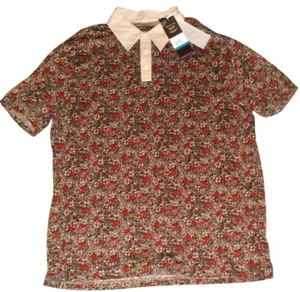 Perry Ellis Mens Button Collared Vintage 90s Shirt Sz. XL Floral Flower New Tag - Picture 1 of 4