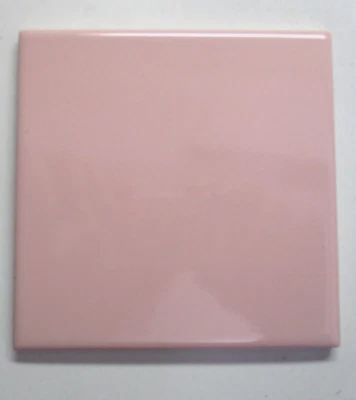 1 Wall Tile Atco USA 4-3/8" Semi Gloss Pastel Rose Pink Ceramic 1950s Retro Vtg - Image 1 of 4