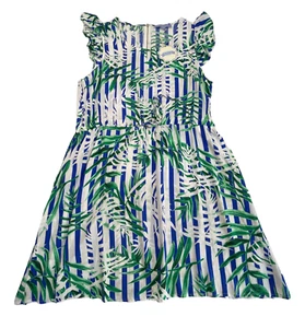 Vestido OZEMOCEAN Talla Grande Cinturón Volantes Mangas de Gorra Hojas de Palma Nuevo con Etiquetas 2XL - Imagen 1 de 9