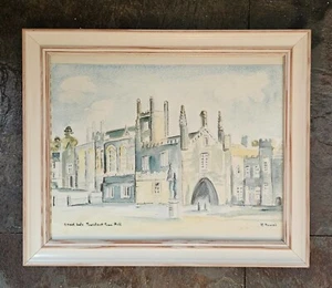 Framed Signed Original Watercolour - Court Gate, Tavistock Town Hall by P Powell - Picture 1 of 4