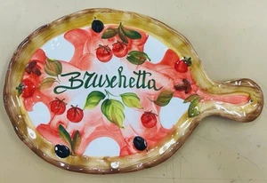 Italian pottery: 15’’x10’’ Bruschetta Tray Made/Painted by hand-Italy - Picture 1 of 2