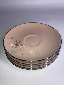 Vintage Franciscan Ballet Tea Saucers Set 5 No Chips Beautiful - Picture 1 of 9