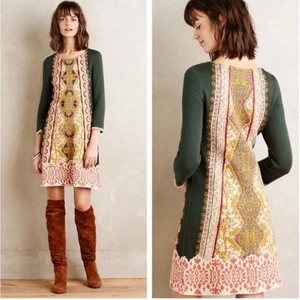 Knitted & Knotted Beaded Lanka Sweater Dress Size S Boho folk artsy craftcore - Picture 1 of 11