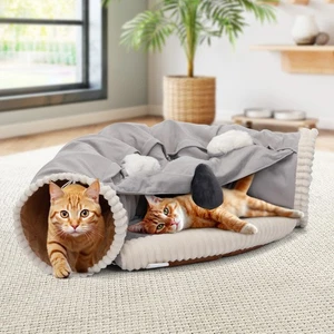 Túnel para gatos 2 en 1 plegable cama/juguete para gatos con alfombrilla extraíble juguete para el hogar para mascotas - Imagen 1 de 36
