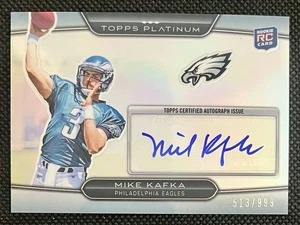 2010 Topps Platinum Refractor Rookie Auto /999 Mike Kafka #132 Auto RC Eagles - Picture 1 of 2