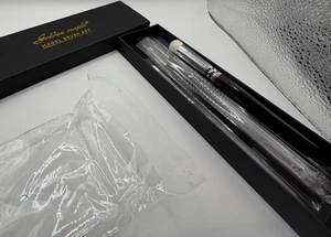 Pennello Acero Dorato Set 7 Pezzi NUOVO - Foto 1 di 4