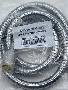 Double-Ended Long Cap 1.5m Stainless Steel Hose Replacement Chrome Finish - Picture 1 of 9