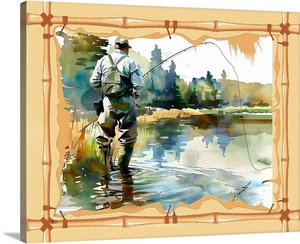 Red Feather Lakes Colorado Fishing Art Heaven Gallery Canvas Wrap Art Print - Picture 1 of 4