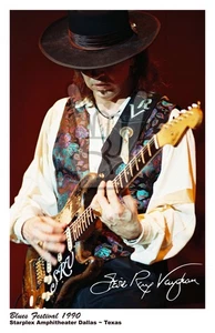 STEVIE RAY VAUGHAN 1990 CONCERT PHOTO POSTER 11x17 DALLAS TEXAS POP ROCK ART - Picture 1 of 1