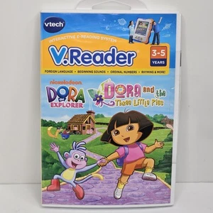Dora the Explorer and the Three Little Pigs Vtech V Reader Ages 3-5 Years Old - Picture 1 of 6