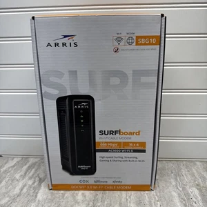 ARRIS SURFboard SBG10 DOCSIS 3.0 16 x 4 Gigabit Cable Modem/AC1600 Wi-Fi Router  - Picture 1 of 4