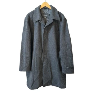 Claiborne Outerwear Men’s Italian Wool Blend Coat Overcoat Jacket Black Large - Picture 1 of 12