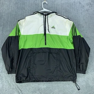 VTG Y2K Adidas Jacket Mens Large Colorblock Windbreaker Hoodie Pullover Half Zip - Picture 1 of 13