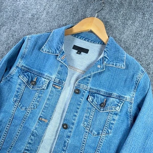 Chaqueta Jean Uniqlo Para Mujer S Azul Denim Manga Larga Bolsillos Informal Algodón #AB807 - Imagen 1 de 8