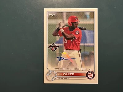 2022 Topps Pro Debut - T.J. White #PD-191 Autographs (AU, RC) - Image 1 of 2
