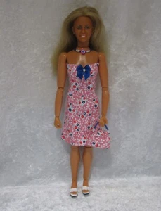 Made to fit BIONIC WOMAN dolls #69 Handmade Clothes, Dress, Necklace & Purse Set - Imagen 1 de 3
