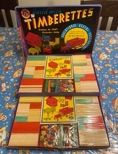 Vintage 1950s R. Walco Timberettes Building Set Construction Toy - Unused - Picture 1 of 2