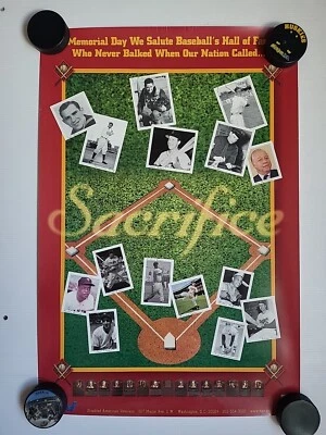 Póster del Salón de la Fama del Béisbol de Veteranos Americanos Desactivar Ted Williams Feller Berra Foto 1 de 4