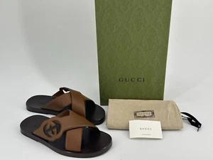 Neu Luxury Original GUCCI-738471-Herren Sandalen Pantolett Gr-UK- 13/EU-47/US-14 - Picture 1 of 14