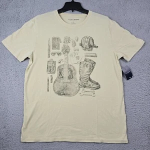 Lucky Brand Road Trip Shirt Mens Large L White Biker Guitar Casual Western NWT - Picture 1 of 12