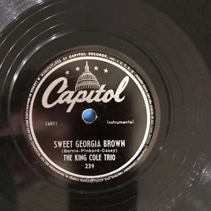 Jazz 1946 King Cole Trio Sweet Georgia Brown, Better To Be By Yourself 78 VG - Picture 1 of 4